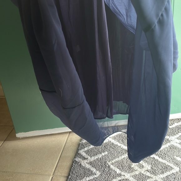 Navy Lace Chiffon Style Maxi dress size XL - Picture 6 of 10